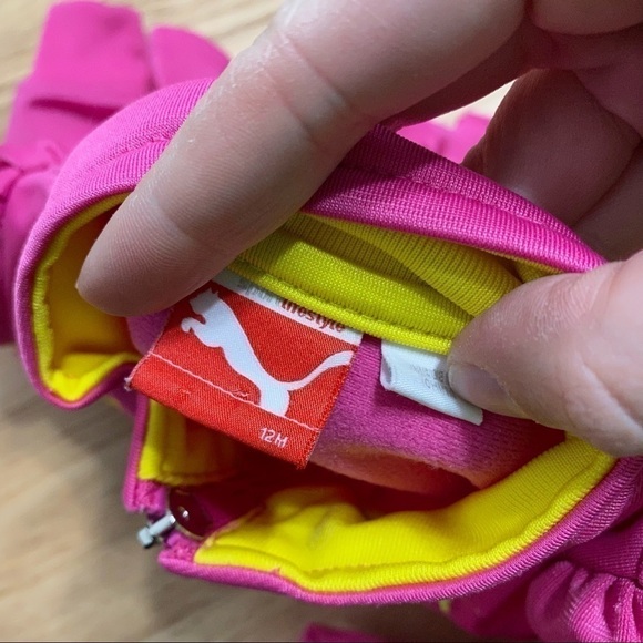 Puma Fill Zip Track Jacket 12 Months Pink Ruffle Hem - Picture 3 of 5